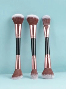 3pcs/Set Double-Ended Multi-Functional Makeup Brush Set, Including Highlighter Brush, Blush Brush, Contour Brush, Foundation Brush, Powder Brush - Double-Headed Brushes - Multicolor - View 2
