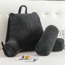 Reading Pillow For Bed Back Rest Lumbar Support Arm Seat Cushion Lounger Pad 2 In 1 Extra Large Reading Pillow With Neck / Arm Support With Extra Filled - Black - View 8