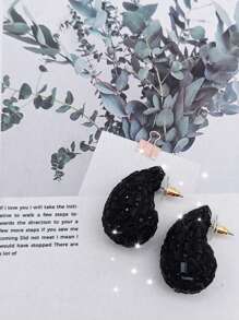 1 套别致渐变色水滴玻璃水钻奢华耳钉适合女士日常佩戴 - 水滴 - 查看 16