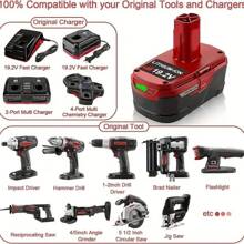 2Packs C3 19.2V 7000mAh Lithium Ion Battery Replacement For Craftsman C3 XCP 11375 130279005 1323903 130211004 11045 315.115410 315.11485 Cordless Power Tools - Đỏ - Xem 7