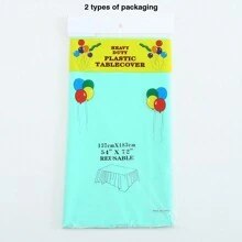2pcs Plastic Disposable Table Cover, Minimalist Solid Color White Disposable Tablecloth For Party,
