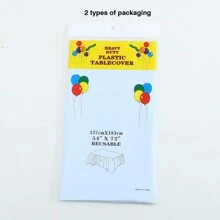 2pcs Plastic Disposable Table Cover, Minimalist Solid Color White Disposable Tablecloth For Party,