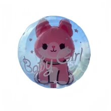 1PC 19-Inch Pink/Blue Bear Balloon Transparent Gender Debunking Bear Foil Balloons For 1st Birthday Party Helium Balloon Gender Reveal Decoration,Christmas