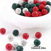 20 hạt đất sét pha lê 10mm cho Giáng sinh & Halloween Hạt bóng disco Hạt đất sét polymer Đá quý kim cương pha lê tròn Hạt làm đồ trang sức Vòng tay Hoa tai Hạt trang trí Halloween & Giáng sinh - Bóng khoan gốm - Xem 5