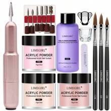 LIMEGIRL Professional Acrylic Powder Set With Manicure Tools - Ideal For DIY Nail Art Beginners
