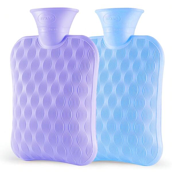 BYXAS Extra Large Hot Water Bottle , Ergonomic Handle & Spill-Proof Lid , 2L Hot Water Bag For Hot AndCold Compress, Hand Feet Warmer,Ideal For Menstrual Cramps, Neck AndShoulder Pain Relief, 3-Color