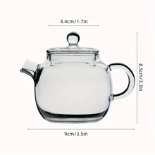 1pc Mini Glass Teapot, Flower Tea Pot, Single Person Teapot, Suitable For Home, Restaurant, Hotel, Office, Tea Set Accessory - Multicolor - View 7