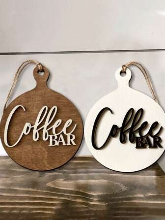 1 st Rustik 3D Coffee Bar Trä Bordsskiva Dekoration Kaffebryggningsskyltar Bondgård Rustik Tiered Bricka Inredning För Kafé Hem Kök Skrivbord Inredning, Heminredning, Rumsinredning, Väggdekoration