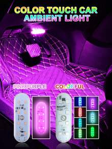 汽车氛围灯，USB 充电触摸传感器粘贴安装 LED 装饰灯 - 多款多色 - 查看 2