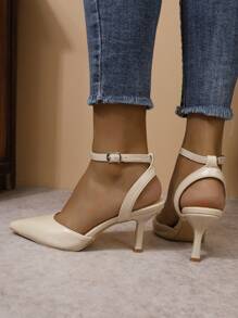 Solid Color Elegant Pointed Toe Thin High Heel Women's Pumps Fashion Versatile Backless Summer Sandals