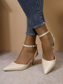 Solid Color Elegant Pointed Toe Thin High Heel Women's Pumps Fashion Versatile Backless Summer Sandals