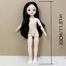Muñeca de moda BJD de 11,81 pulgadas, muñeca bonita con maquillaje, articulaciones removibles, desnuda OB11, regalo de DIY para niña, muñeca Kawaii de dibujos animados de animación 3D con rostro de ojos verdaderos y disfraz, regalo de sorpresa de cumpleaños, Navidad, Año Nuevo