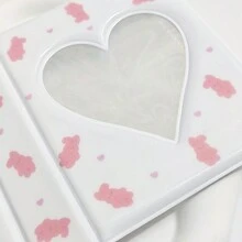 1 pezzo Album fotografico rettangolare adorabile con motivi animali, portafoto a forma di cartone animato di 3 pollici con copertina dipinta, con portacarte in plastica PP - regalo perfetto a tema K-pop per la Festa della Mamma, Capodanno, Pasqua, forniture scolastiche, ritorno a scuola