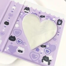 1 pezzo Album fotografico rettangolare adorabile con motivi animali, portafoto a forma di cartone animato di 3 pollici con copertina dipinta, con portacarte in plastica PP - regalo perfetto a tema K-pop per la Festa della Mamma, Capodanno, Pasqua, forniture scolastiche, ritorno a scuola