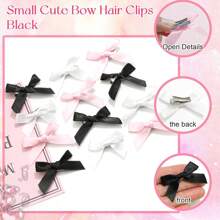 Set de 30/15 pinzas para el cabello con moño de cinta rosa, accesorios para el cabello de moda con pasadores de seda elegante para princesa, decoraciones para el cabello de estilo Y2K hada rosa para uso diario con pinzas