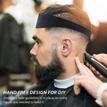 弧形硅胶带，颈部剃须模板毛发修剪指南，符合人体工程学的可洗颈圈剃须模板，适用于 DIY 家庭毛发修剪和美发 - 彩色 - 查看 9