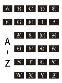 A-Z Buchstaben Muster Make-up Tasche, schwarz kleine Größe, Make-up Beutel, tragbare Kulturtasche, Lehrertags-Geschenk, wiederverwendbare Kosmetiktasche - Schwarz - Übersicht 1