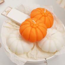 1pc Halloween Yellow And White Creative Pumpkin Aromatherapy Candles Suitable For Holiday Celebrations, Home Decoration, Photography Props, Souvenirs, Gifts, With Fragrance - Multicolor - View 1