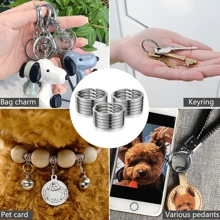 Set de 10/20/30/45/75/100 anillos planos de 1 pulgada para llaves, cadenas partidas metálicas de llaves, anillos planos para accesorios de llaves del hogar, auto y oficina (5 colores) - llavero - Ver 5