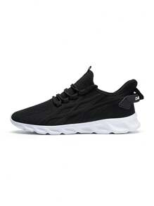 Zapatillas De Deporte Para Correr Para Hombre Zapatillas Deportivas Atléticas Casuales De Malla Transpirable Zapatos De Tenis De Gimnasio Cómodos Y Ligeros Para Caminar Y Jogging En Negro Y Blanco