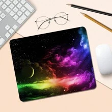 小方形鼠标垫，星空防滑橡胶底座，趣味鼠标垫，适用于台式无线电脑鼠标、办公笔记本电脑、女士和女孩的办公用品礼物，26 * 21 * 0.2 厘米 - 彩色 - 查看 8