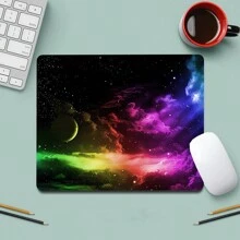 小方形鼠标垫，星空防滑橡胶底座，趣味鼠标垫，适用于台式无线电脑鼠标、办公笔记本电脑、女士和女孩的办公用品礼物，26 * 21 * 0.2 厘米 - 彩色 - 查看 9