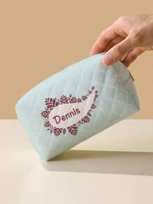 New Cosmetic Bag, Custom Photo Cosmetic Bag, Can Be Customized To Your Unique Design, Lightweight Zipper Cosmetic Bag Is Also Perfect For Coin Purse, Pencil Case, Perfect For Shopping, Date, Vacation, Travel, Festival, Party Or As A Gift,Octagonal Diamond Makeup Bag Shop Back To School