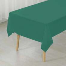 2pcs Plastic Disposable Table Cover, Minimalist Solid Color White Disposable Tablecloth For Party,