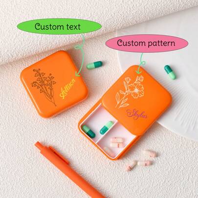 Personalized Portable Travel Pill Box, Waterproof Medication Organizer Suitable For Pocket Wallet Daily Pill Box, Customizable Portable Medicine Vitamin Container, Can Be Placed In Pocket Or Wallet, Safely Store Daily Dose, Reusable Pill Box, Self-Sealing Travel Medicine Organizer With Sliding Lock, For Pills And Small Items