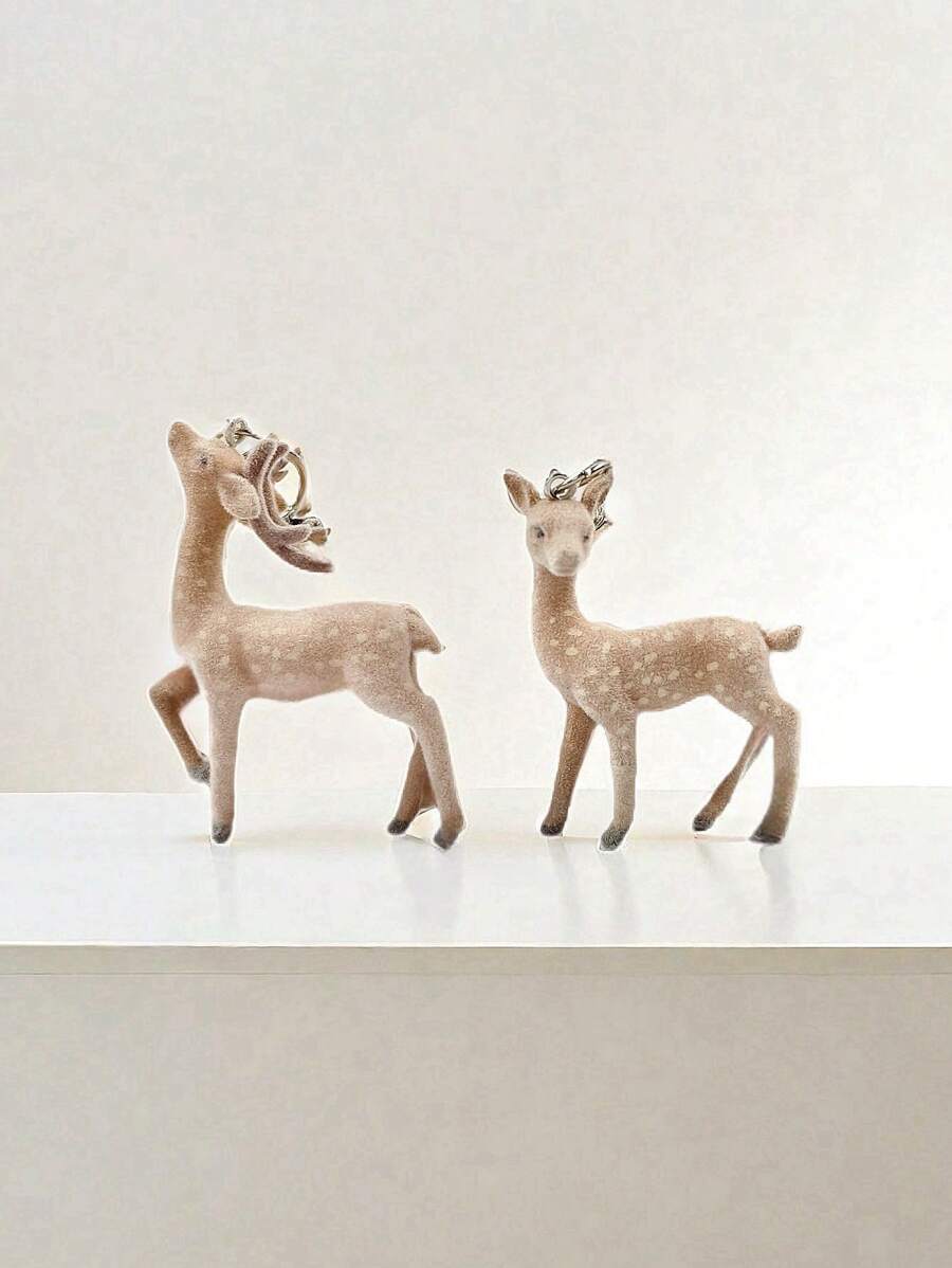 HAILIAN Ein mini süßer Hirsch Taschenbehang, in zwei Stilen erhältlich - Sikahirsch und Elch - geeignet als Taschenbehang für Studenten und Grundschüler, Autoschlüsselanhänger, Geburtstagsgeschenk, Halloween Kostümzubehör