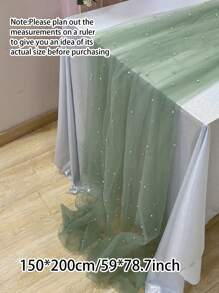 1Pc 1.5/2/3m/0.72*1M Tulle Tablecloth Wedding Birthday Prom Decor Creative Bedroom Living Room Pearl Backdrop Curtain Large Banquet Table Cover Photo Prop