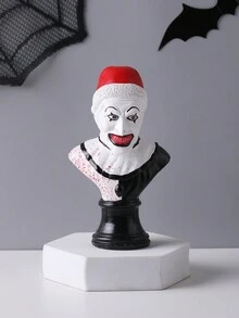 1 件树脂创意万圣节恐怖小丑雕像桌面氛围工艺装饰配件 - 彩色 - 查看 6