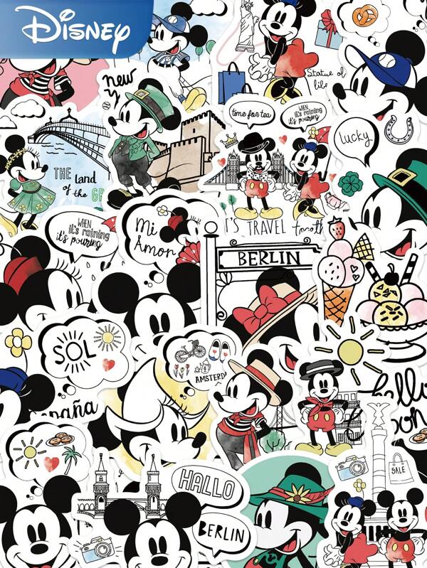 50pcs  Cartoon Mickeymouse Stickers Waterproof PVC Cartoon Decoration Luggage,Guitar,Water Cup,Phone Case,Laptop Gift Decal