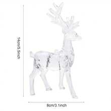 1 đồ trang trí tượng tuần lộc Giáng sinh - Bộ sưu tập tượng hươu Acrylic sống động để trang trí ngày lễ - Đồ trang trí nai sừng tấm đứng theo phong cách cổ điển cho phòng tắm, nhà bếp, bàn phòng khách, cây thông Noel và quà tặng tiệc, Giáng sinh - Màu trong suốt - Xem 5