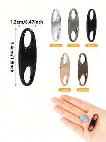 5Pcs Double Small Carabiner Clips, S-Shaped Carabiner, Keychain, Small Alloy Snap Hook Zipper Clip, Zipper Lock, Zipper Pull Replacement, Connectors Zipper Clips, Theft Deterrent For Fishing Camping Outdoor - Multicolor - View 7