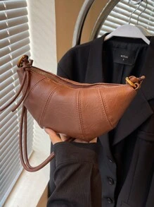 New Stylish Women Retro Simple Dumpling/Crescent Shaped Handbag Shoulder Messenger Bag Purse For Autumn & Winter