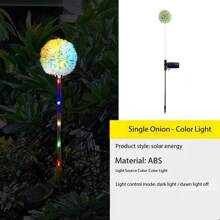 2pcs Solar Powered LED Lights, Waterproof Faux Onion Shape For Garden/Pathway/Yard/Ceremony, Driveway Lighting Outdoor