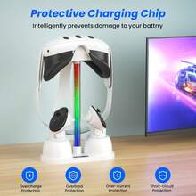 Handle Rainbow Charging Stand For Meta Quest 3 Helmet Colorful RGB Light Storage Glasses Stand For   Quest3 VR Accessories - White - View 4