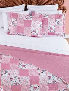 Queen Size 200 Thread Count Percale Double Sided 4 Piece Printed Bedspread With Pillowcase And Bag - Lê Hồng - Xem 2