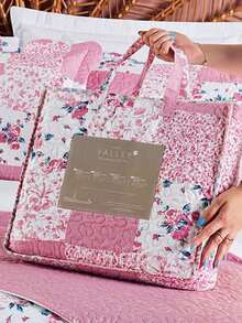 Queen Size 200 Thread Count Percale Double Sided 4 Piece Printed Bedspread With Pillowcase And Bag - Lê Hồng - Xem 5