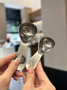 1pc 15/30 Ml Stainless Steel Coffee Spoon With Scale Markings, Baking Tools For Coffee, Milk, Milk Powder And Oatmeal, School Supplies - Multicolor - View 12