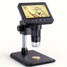 Digital Microscope 8LED 1000X Real Shot Rendering Computer Microscope Electron Biological Microscope - Black. - View 2