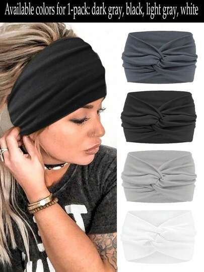 Wide Headbands For Women's Hair, Soft Headband Elastic Head Bands Adult Women Knotted Hair Bands For Women Yoga Fashion Head Band Hair Athletic Hairband  Accessories 1 Pc