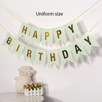 1개 골드 호일 물고기 꼬리 & 행복한 생일 글자가 적힌 생일 페넌트, 파티 장식용품