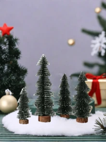 1pc Mini Snowy Christmas Tree, Small-Medium-Large Sizes, Home Holiday Party Shop Window Hotel Decoration, Halloween, Halloween Decoration