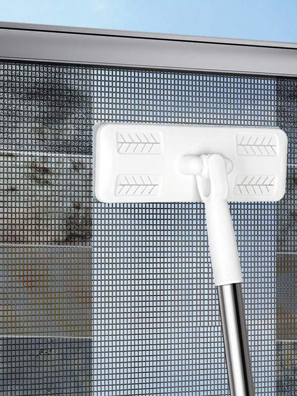 1 Peça Limpador de Tela de Janela, Raspador de Chuveiro Manual, Escova de Limpeza de Portas e Janelas, Escova de Vão de Janelas e Portas, Conveniente para Limpeza de Cantos Mortos, Raspador de Remoção de Água, Raspador de Água Portátil Dobrável com Rotação de 360°