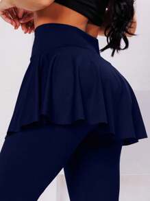 Corsario Skirt Ruffle High Waist Suplex Women's Comfort And With Wolfox - Màu xanh hải quân - Xem 2