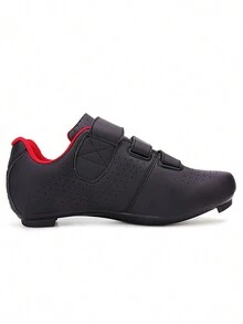 Men's Solid Color Cycling Shoes Road Mountain Dual Use Compatible SPD LD Shock Absorbing Comfortable Wearable Cycling Shoes - Black and Red - View 4