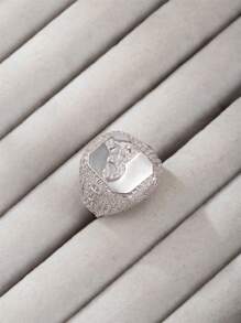 1 chiếc nhẫn hở mạ vàng 18K thời trang hip hop đính đá toàn bộ hình chữ cái tiếng Ả Rập dành cho nữ (chỉ có chữ cái tiếng Ả Rập) - Bạc - Xem 31