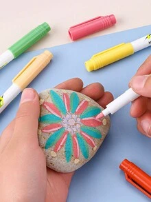12 色/24 色软头丙烯马克笔 丙烯笔 水彩笔 DIY 陶瓷笔 可叠放彩色马克笔 高品质丙烯颜料笔 适用于木材、帆布、石头、岩石绘画、玻璃、陶瓷表面、DIY 工艺制作艺术用品 - 彩色 - 查看 7
